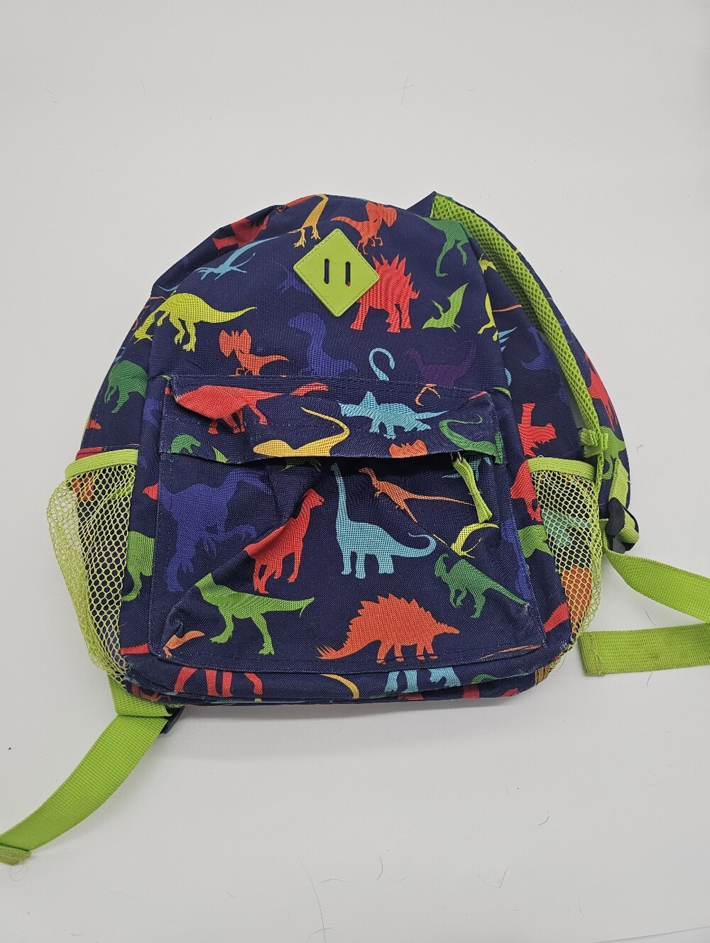 Kids Navy Dinosaur Backpack with Neon Green Accents